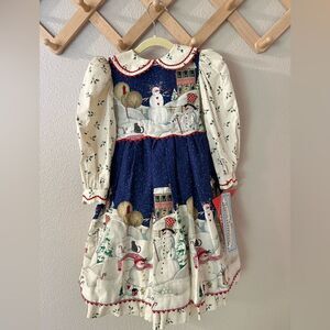 Vintage Daisy Kingdom Simplicity Christmas Winter Dress Sz 4
